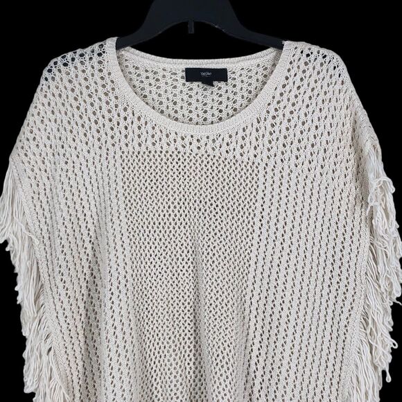 Mossimo SZ XL Cropped Crochet Knit Cover Up, Outer Layer w/Fringed Sides, Beachy - Picture 6 of 8
